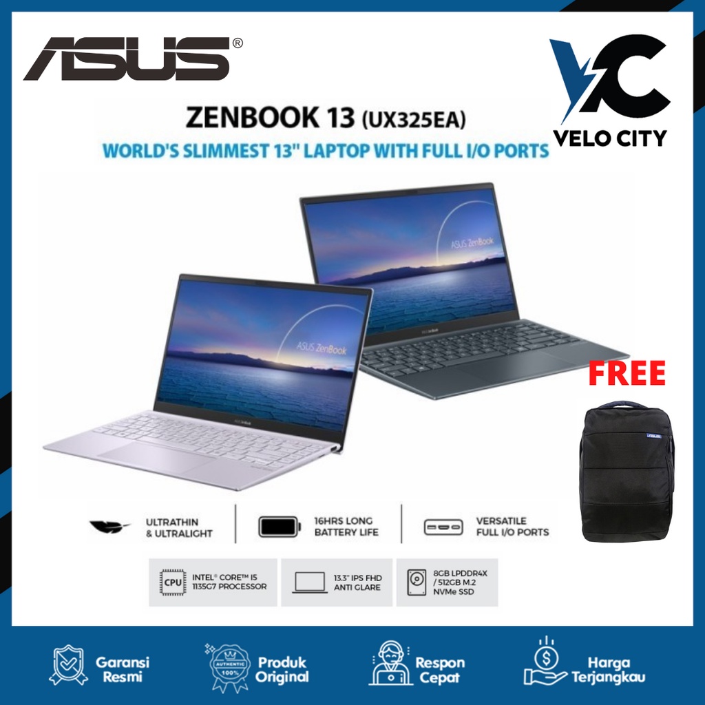 Asus Zenbook UX325EA OLED551 OLED i5 1135G7 8GB 512ssd IrisXe OHS - Garansi Resmi