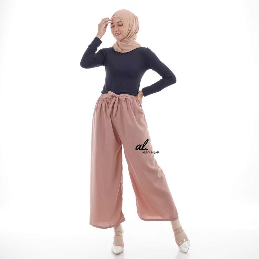 Celana Kulot Ribbon Pants Wolfis Cullot Panjang Celana ribon wanita Tali wolfish