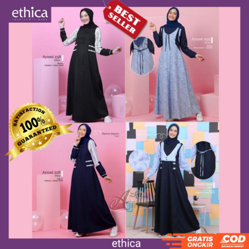 BAJU GAMIS TERBARU 2021 / GAMIS ETHICA AYUMI 258 249 263 / DRESS GAMIS CANTIK TERBARU / GAMIS SIMPLE
