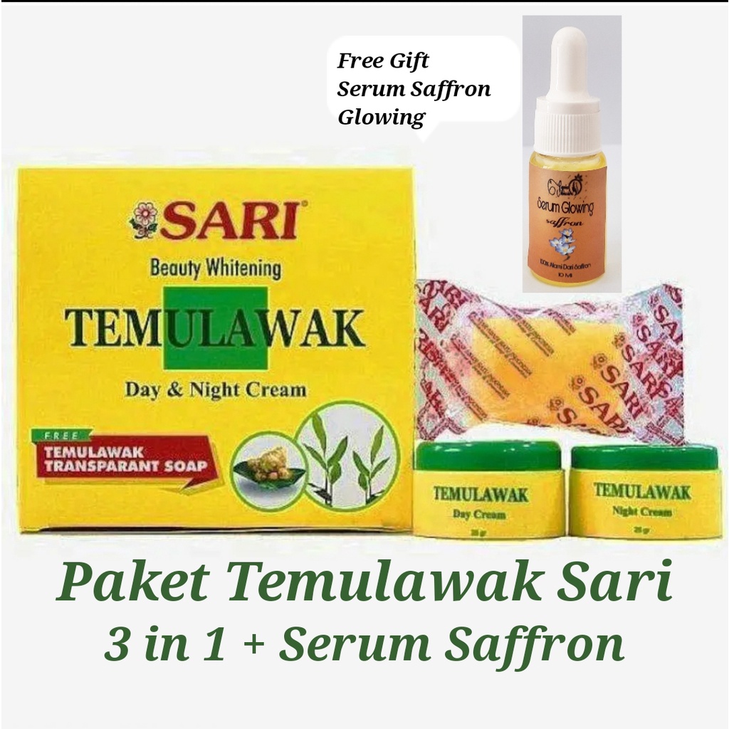 PAKET GLOWING SARI TEMULAWAK BPOM paket 3 IN 1 + free serum