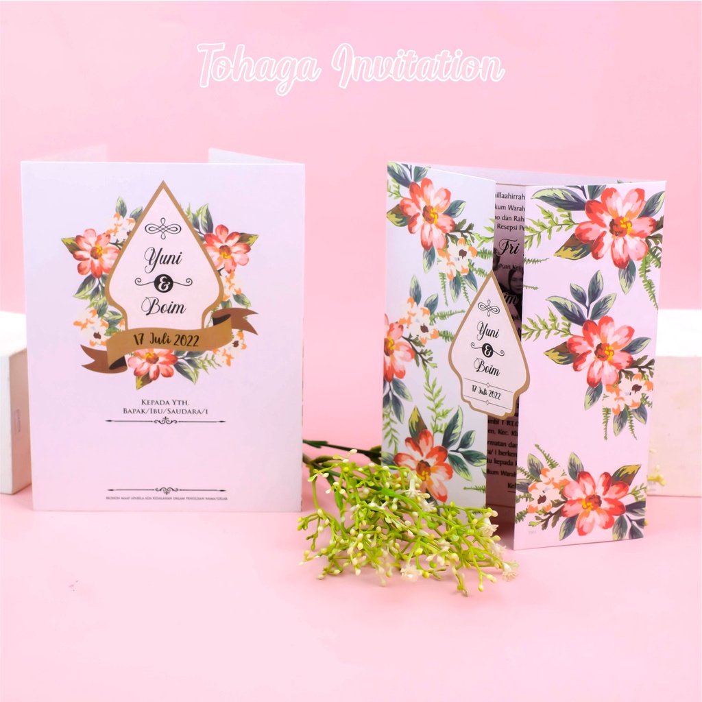 Undangan Pernikahan Soft Cover Floral | Tema Jawa | Gunungan | Murah | Mewah