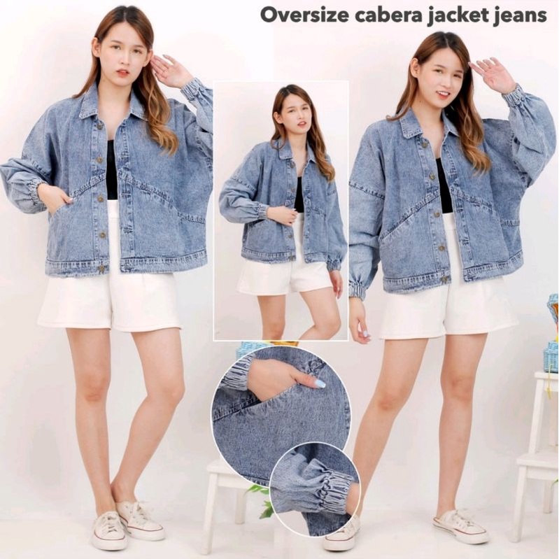 JAKET JEANS WANITA Overzise Cabera /JUMBO ORIGINAL TERBARU by PM