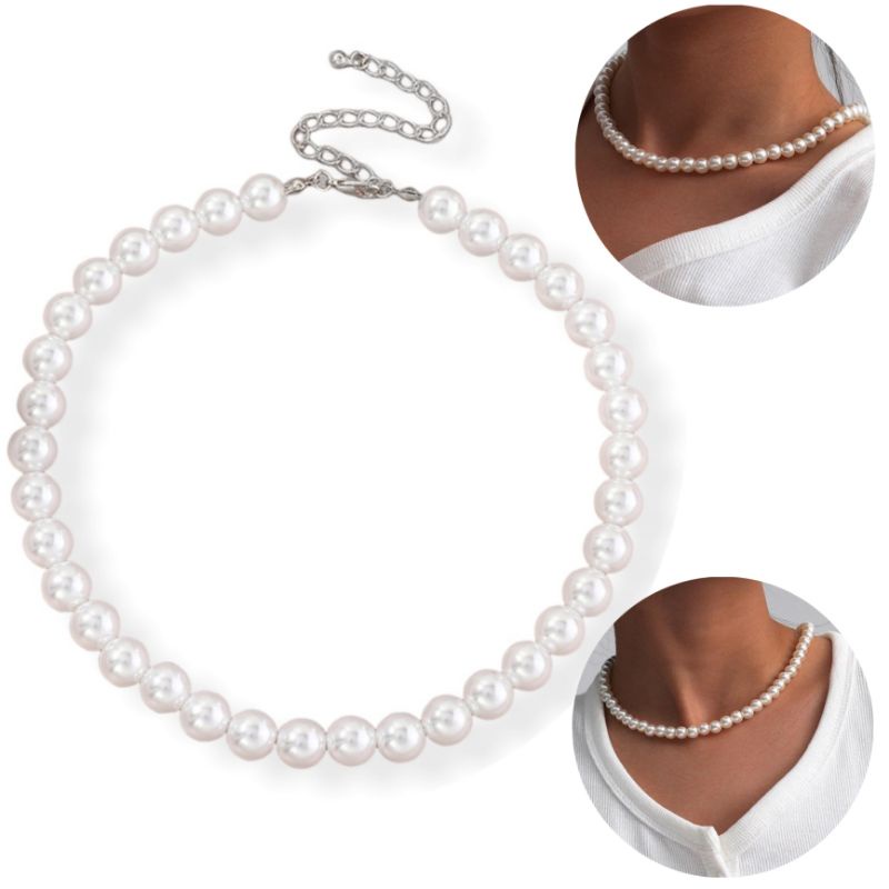 Hanna Pearl Korean Choker Necklace Kalung Mutiara Gaya Korea