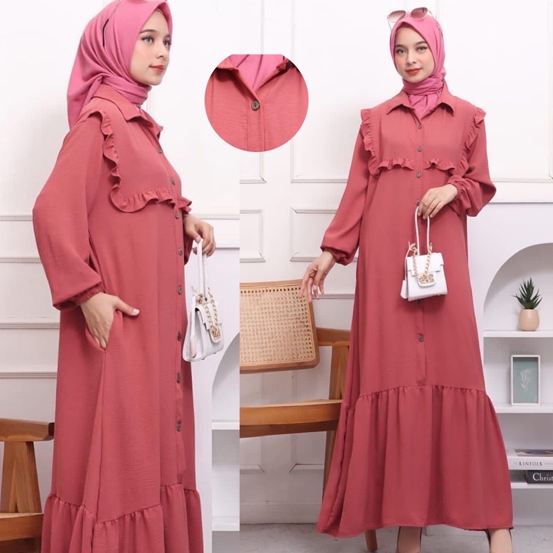 DONNA GAMIS CRINKLE POLOS ALL SIZE FIT XL BUSUI BUMIL FRIENDLY PGMTA