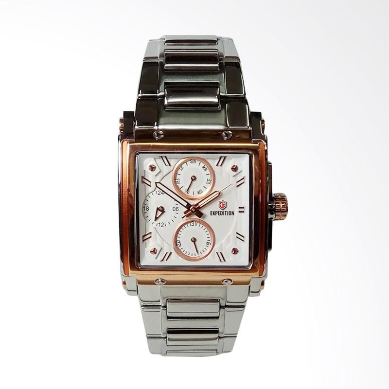 JAM TANGAN EXPEDITION WATCH 6731 WANITA MULTIFUNCTION SILVER COMBI RING GOLD