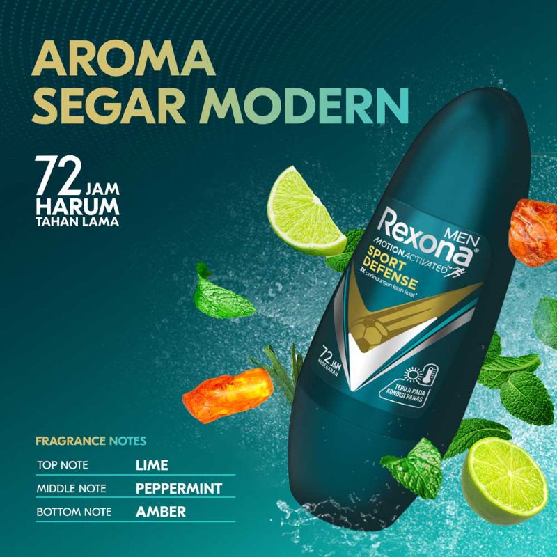 Rexona Men Deodorant Roll On Pria Sport Defence 45Ml Deodorant Rexona