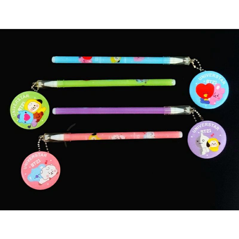 

PULPEN GEL FANCY BT21 ADA GANTUNGAN PIN