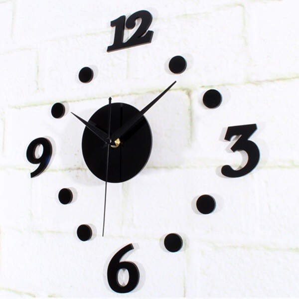 DIY 3D Wall Clock Black Dot / Jam Dinding PREMIUM QUALITY