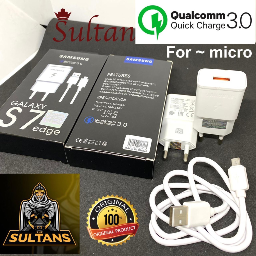 CHARGER SAMSUNG S7 EDGE ORIGINAL MICRO FAST CHARGING NOTE 4 / NOTE 5 / S7 / S7 EDGE