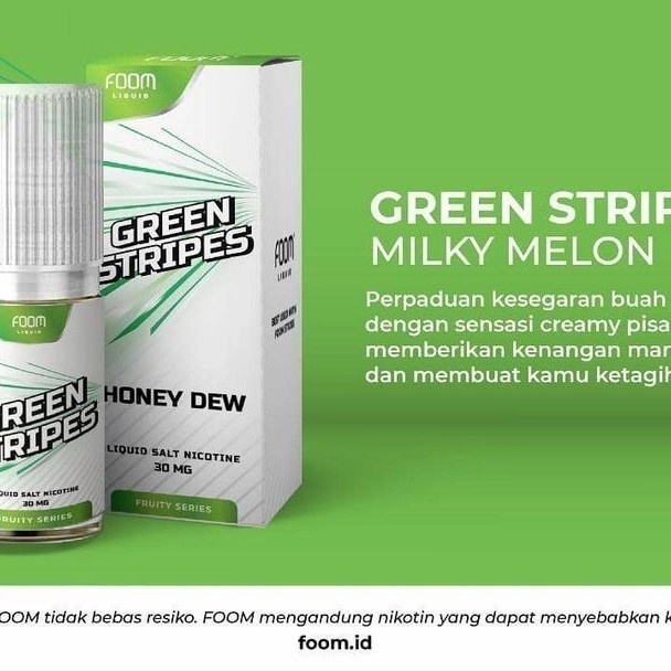 FOOM GREEN STRIPES 30ML 30MG - AUTHENTIC OR ORIGINAL
