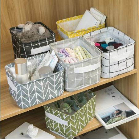 JG - Keranjang Lipat Storage Box Organizer Kotak Penyimpanan Tempat Wadah Aksesoris Mini Multifungsi Lucu