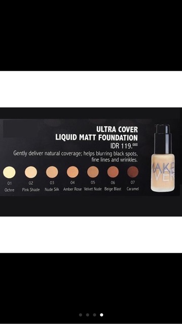 Make Over Ultra Cover Liquid Matt Foundation 33ml