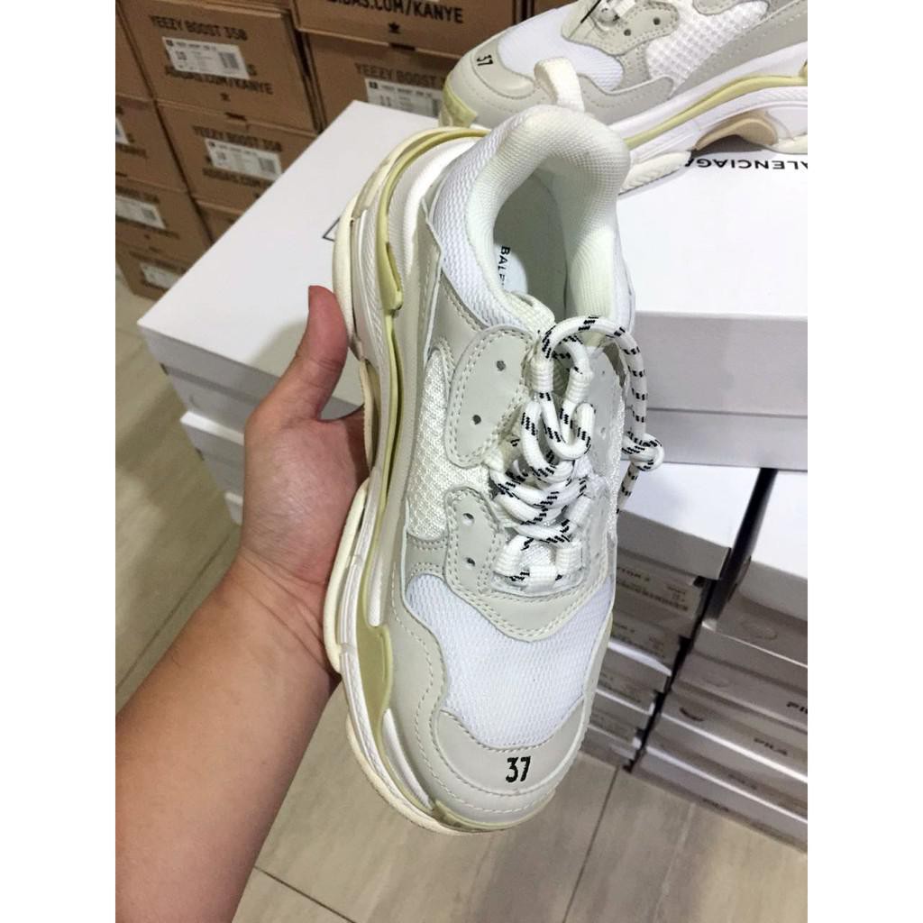 BALENCIAGA TRIPLE S WHITE PK, REAL PIC.