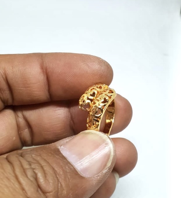 Cincin wanita lapis emas yaxiya model slimpang bisa atur ukuran