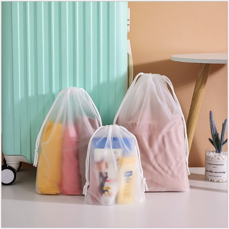 Pouch Serut Polos Storage Bag Travel Organizer Kantong Plastik Doff