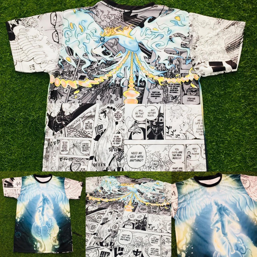 Tshirt Marco the Phoenix Onepiece Anime Manga Kaos Dryfit One Piece Nakama Mugiwara Crew Bajak Laut King of Pirates