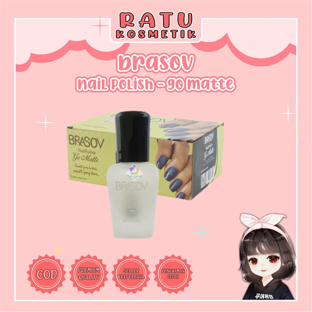 ❤ RATU ❤ Brasov Nail Polish | Kutek Warna 8ml | Cat Kuku Nail Polish 8ml | Merah Pink Bening Nude | Matte | Go Matte