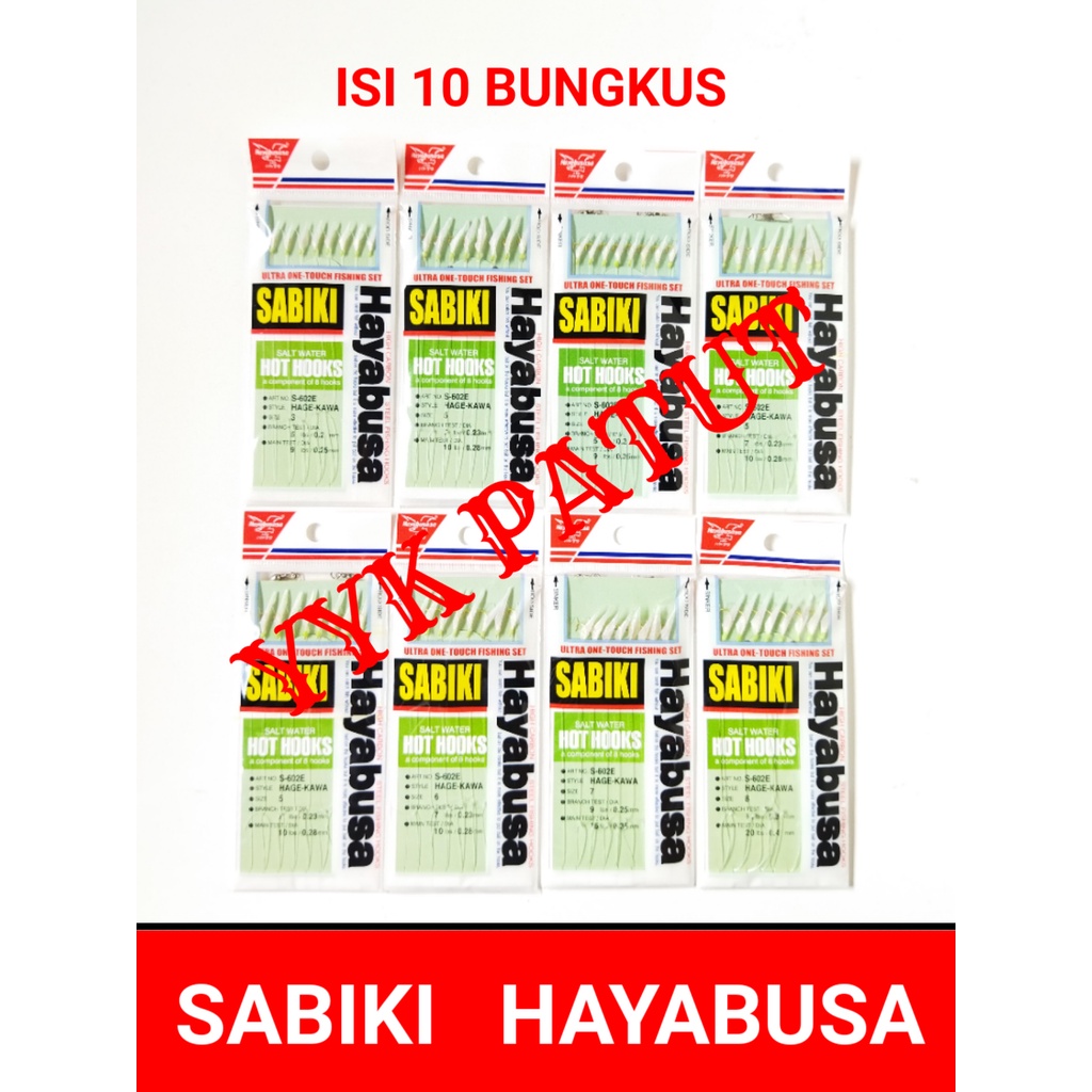 HAYABUSA isi 10 bks sabiki umpan kail pancing BAGUS
