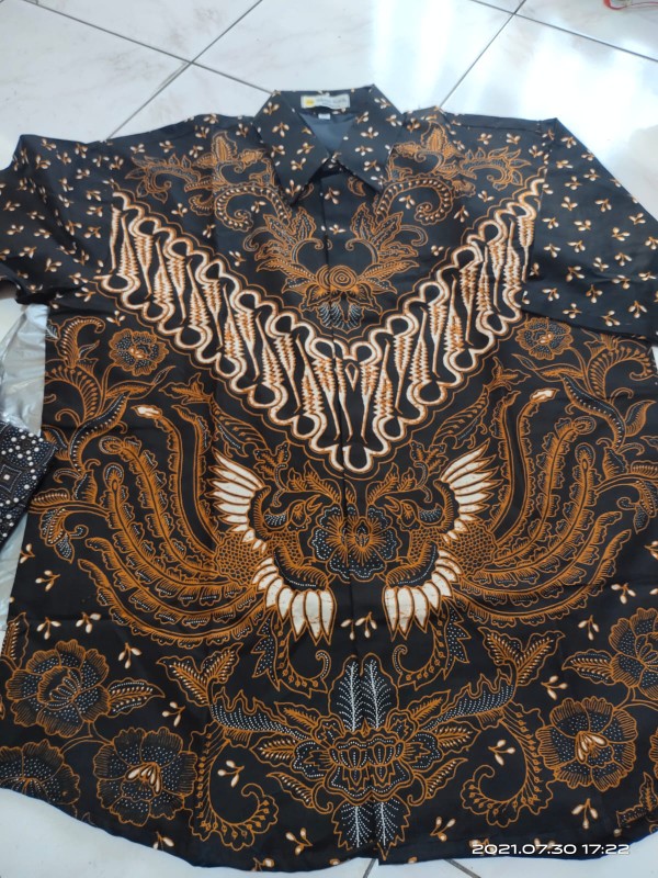Batik Pria Giyandra Hitam Lapis Furing Katun Halus Sragenan Size M-xxl Asli Solo High Quality