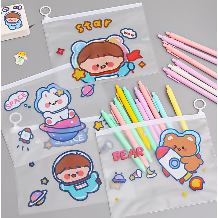 KOTAK PENSIL TRANSPARAN MOTIF LUCU UNIK / KOTAK PULPEN / TEMPAT ALAT TULIS BS-2