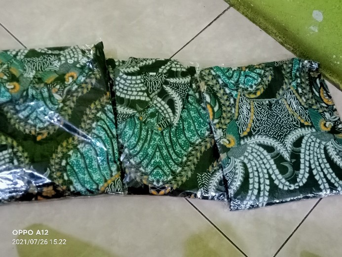 Bisa Pisah Batik Couple Keluarga Sania Ruffle Ori Ndoro Jowi Termurah - Motif Merak Dewa Ijo