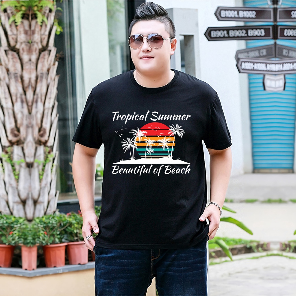 Baju Kaos Pria Jumbo Beach Tshirt Bigsize XL XXL Distro DTF