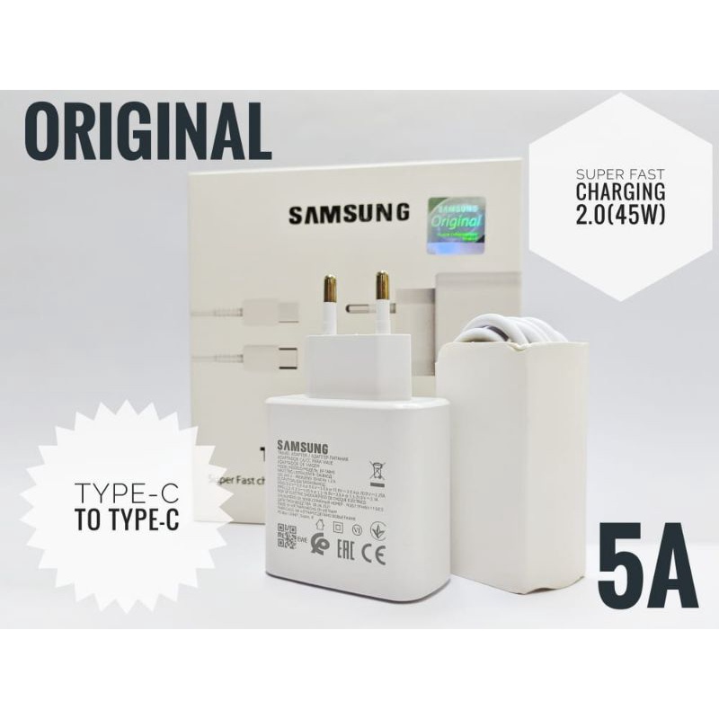 Charger Samsung fastCharging Super fastcharging A52 A22 A03s S21 Note 10 J2 prime 25 Watt 45 Watt Micro Type C Kualitas Original Grade A Garansi 6bulan