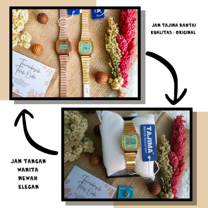 TAJIMA ORIGINAL,JAM TANGAN WANITA RANTAI MEWAH TRENDY.