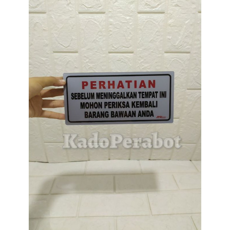 stiker perhatian - label perhatian barang bawaan - stiker loker