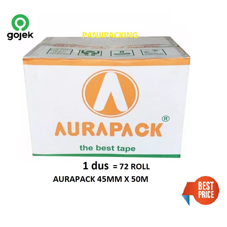

Lakban Aurapack BENING/ COKLAT 45 Mm X 50M 1 DUS 72 ROLL MURAH KUAT