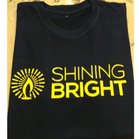 Baju Distro SHINING BRIGHT Pria //  Kaos shining bright putih