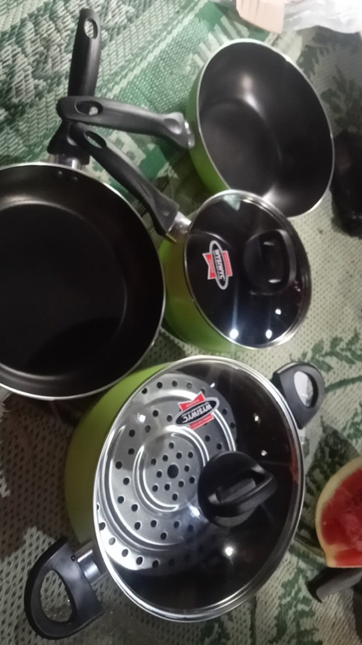 Panci Set Maxim Halania 7pc Wajan Frypan Wok Pan Penggorengan Saucepan Halania Panci Wok Frypan