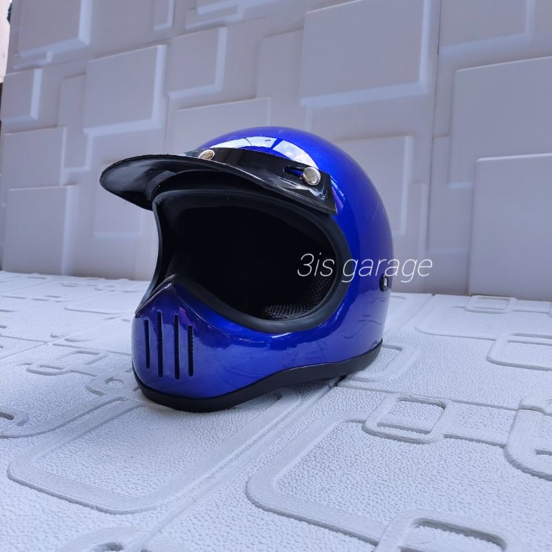 HELM CAKIL WARNA HITAM RETRO KLASIK