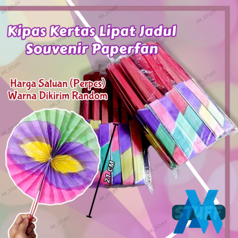 Kipas Kertas Lipat Jadul Kerajinan souvenir Satuan Grosir Mainan Murah Mainan 1000an Mainan Titip Wa