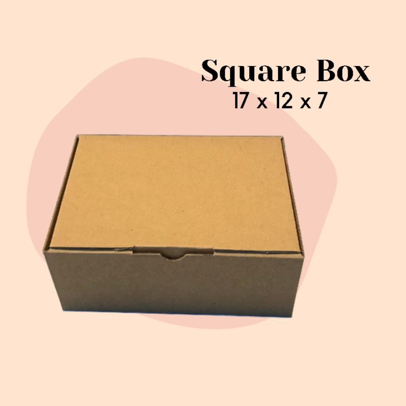 

SQUARE BOX // KARDUS DIE CUT KARTON COKLAT PACKAGING 17x12x7 // DUS PACKING ONLINE SHOP