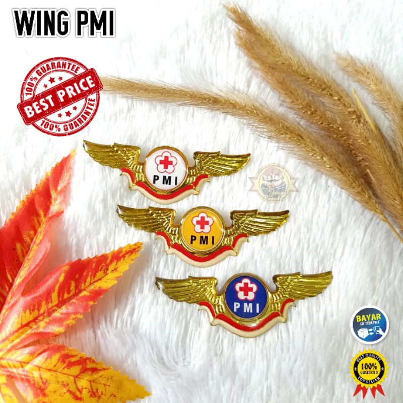 WING PMI LOGO BULAT WARNA PUTIH-KUNING-BIRU