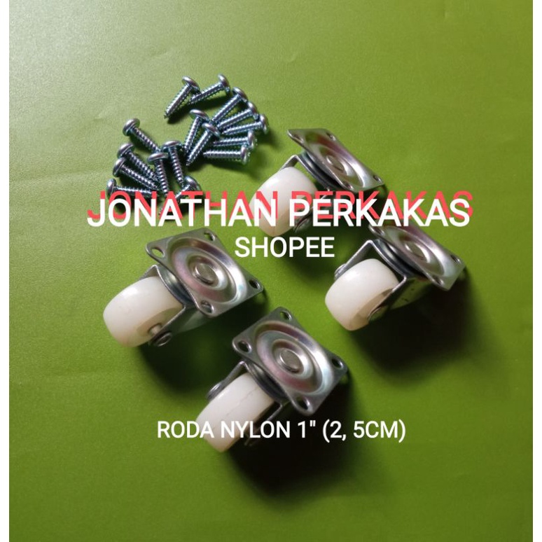 roda nylon 1" (2, 5cm) roda lori kecil 1" (2, 5cm) roda plastilk 1" (2, 5cm)