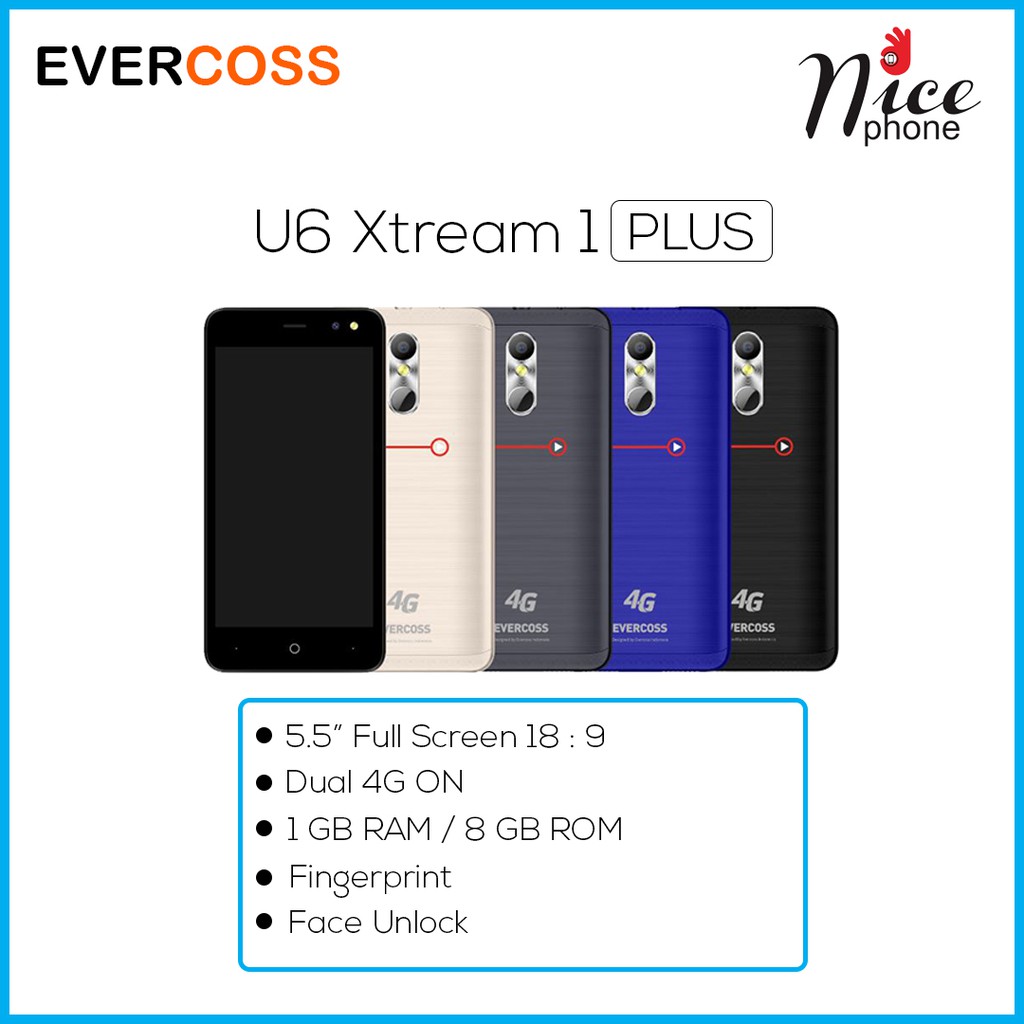 Evercoss U6 Xtream 1 Pluss Evercoss Android Ram 1gb Rom 8gb 5 5 Inch Hp Ever Coss Dual Sim Shopee Indonesia