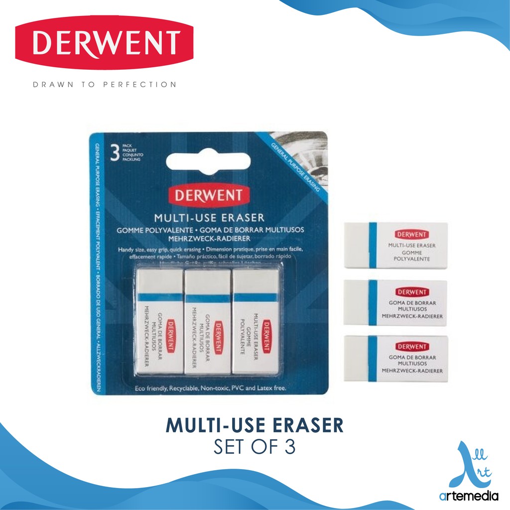 

Derwent Multi Use Eraser Set 3 Blister Pack
