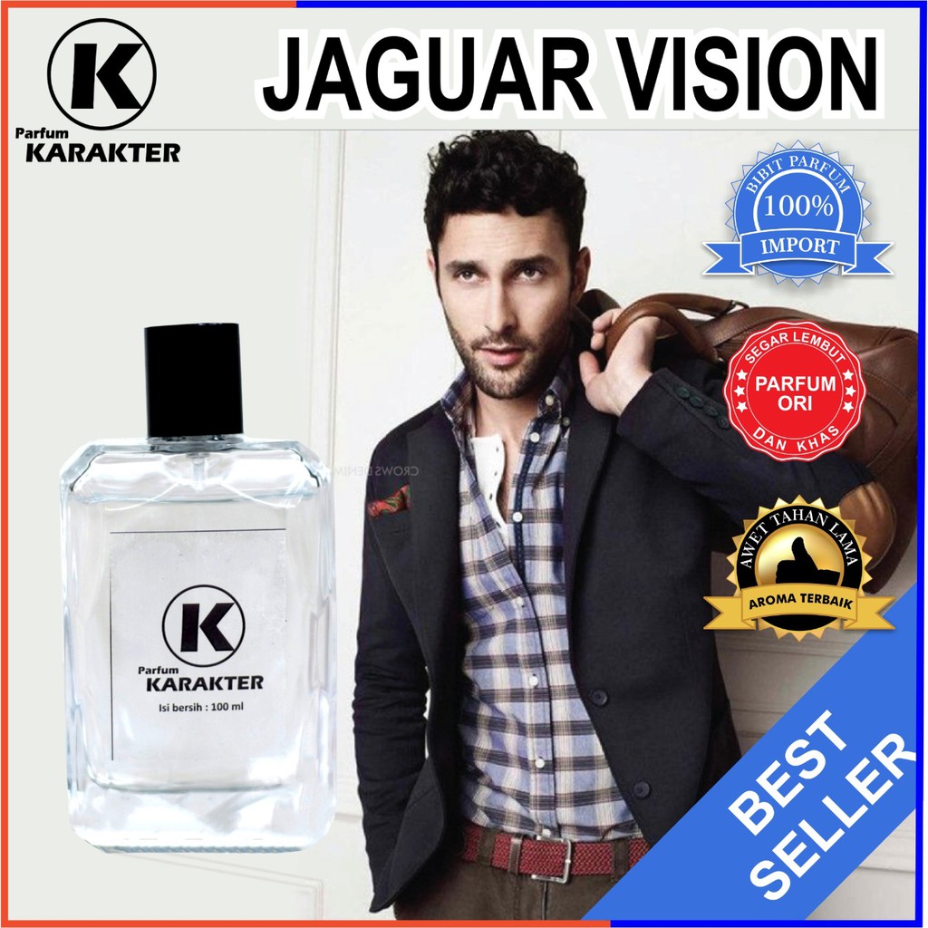 Bisa Cod | Parfum Cowok Jaguar Vision  Bibit Parfum Import Wangi &amp; Tahan Lama  Kemasan 100ml