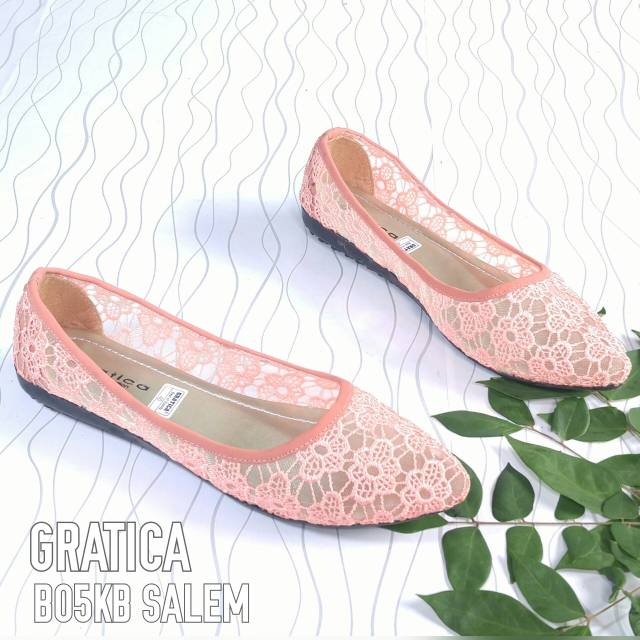 BORNEO - SEPATU B05KB FLATSHOES GRATICA   BRUKAT HITAM-SALEM