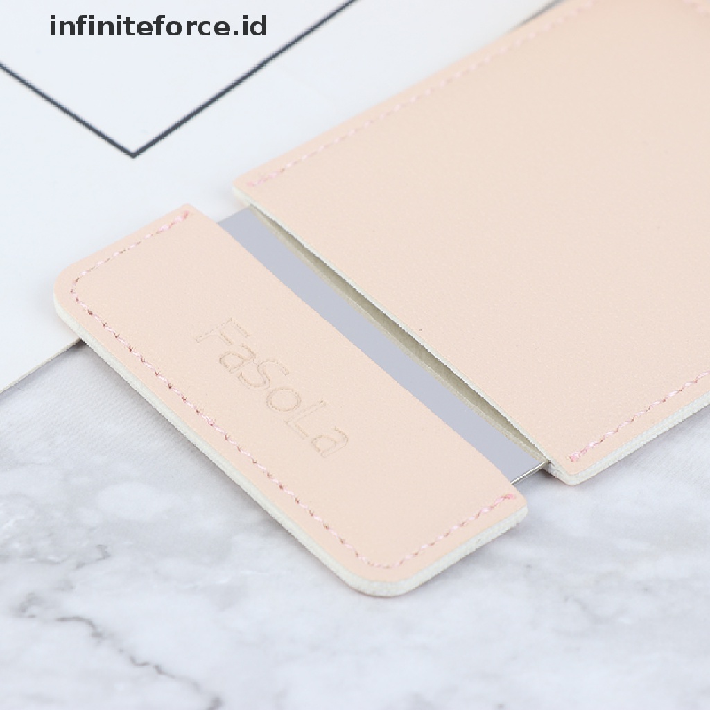 (Infiniteforce.Id) Cermin Saku Mini Anti Pecah Bahan Kulit Pu Untuk Makeup / Kosmetik Wanita