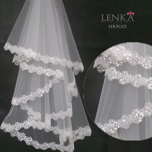 [TOKO TERPERCAYA] AKSESORIS PENGANTIN PESTA VEIL RENDA PUTIH 2 LAYER HRP013