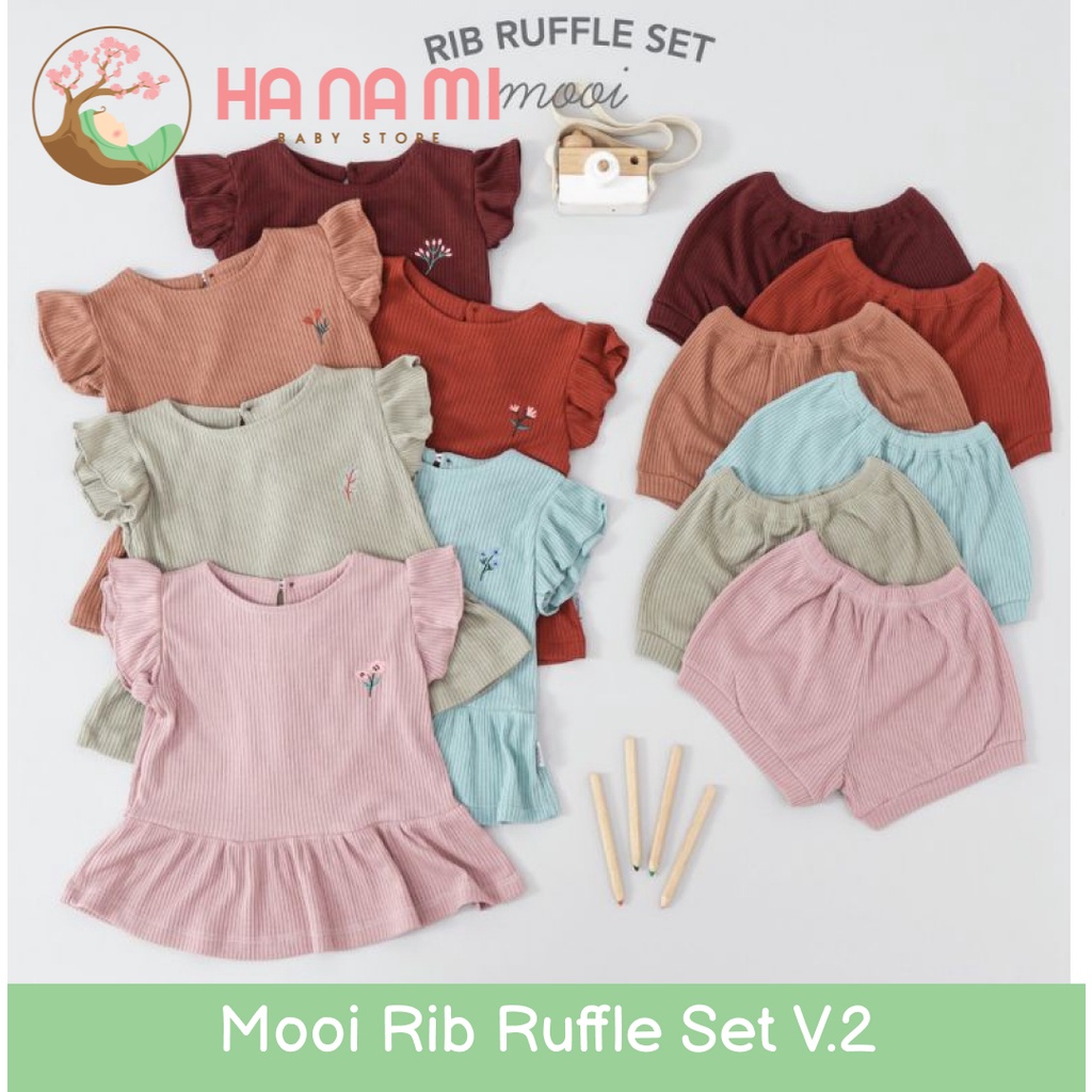 Mooi Rib Ruffle Set V.2 - Setelan Pendek Anak