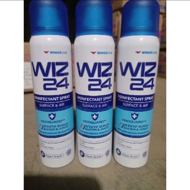 WIZ 24 Desinfektan SPRAY Udara Ruangan AEROSOL 100ml Air Disinfectant Spray Wings Saniter wiz24