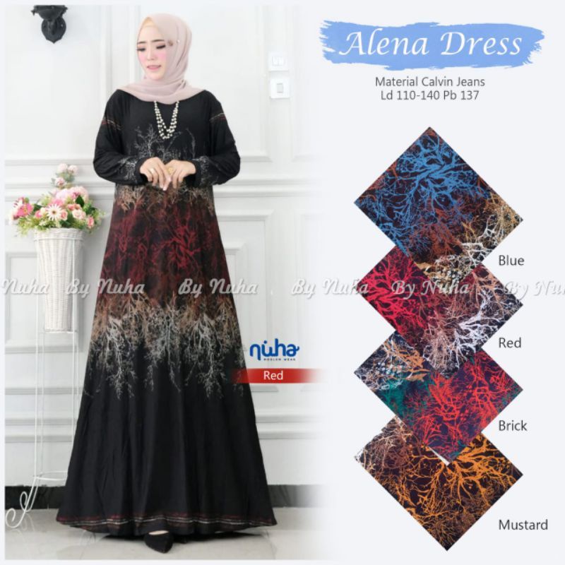 Aurora Maxy 2 - Gamis Calvin Jeans Terbaru LD100-110 / XL-4L/ R.23 - 022-5991 / R.23 - 023-5986