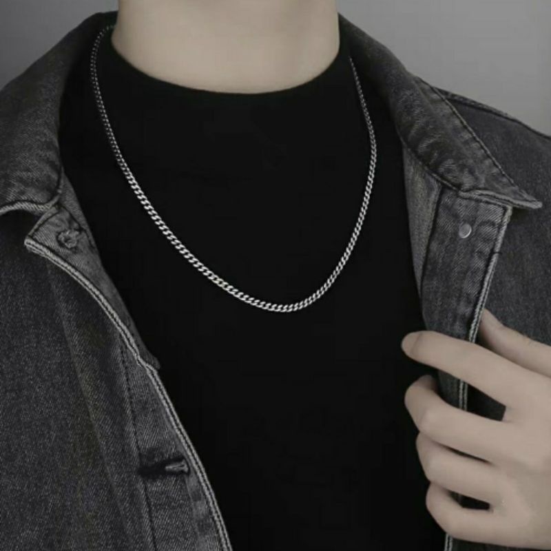 KALUNG TITANIUM PRIA MODEL RANTAI KALUNG PRIA ANTI KARAT/KALUNG RANTAI TITANIUM PRIA WANITA ANTI KAR