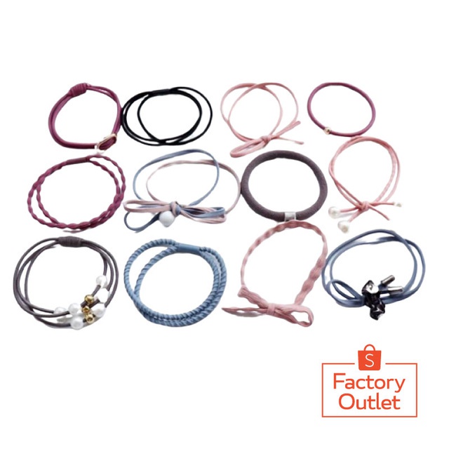 HC Ikat Rambut Simple Bahan Karet Gaya Korea untuk Wanita kemasan tabung isi 12pcs Impor-4