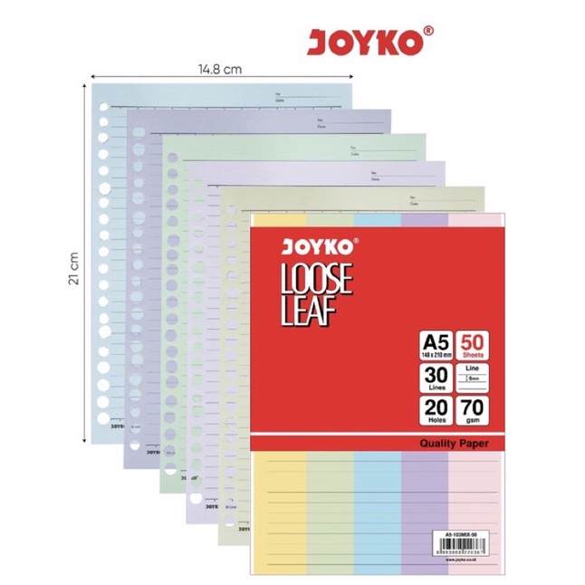 

Isi binder bergaris mix colour A5 50 lembar