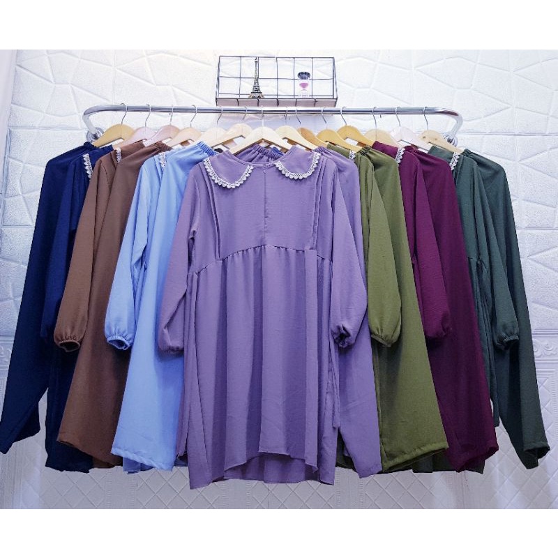 Setelan Long Tunik Crinkle Airflow Murah Bagus Ready Stock